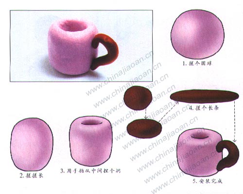 幼儿手工橡皮泥作品：水杯