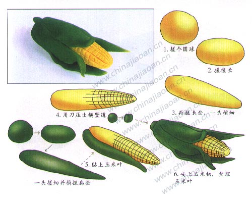 幼儿手工橡皮泥作品：玉米