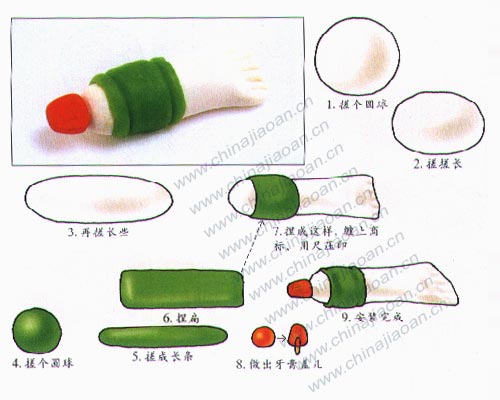 幼儿手工橡皮泥作品：牙膏