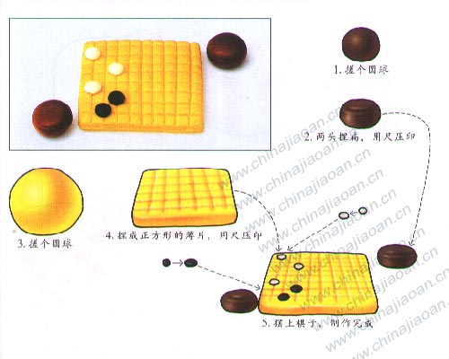 幼儿手工橡皮泥作品：围棋